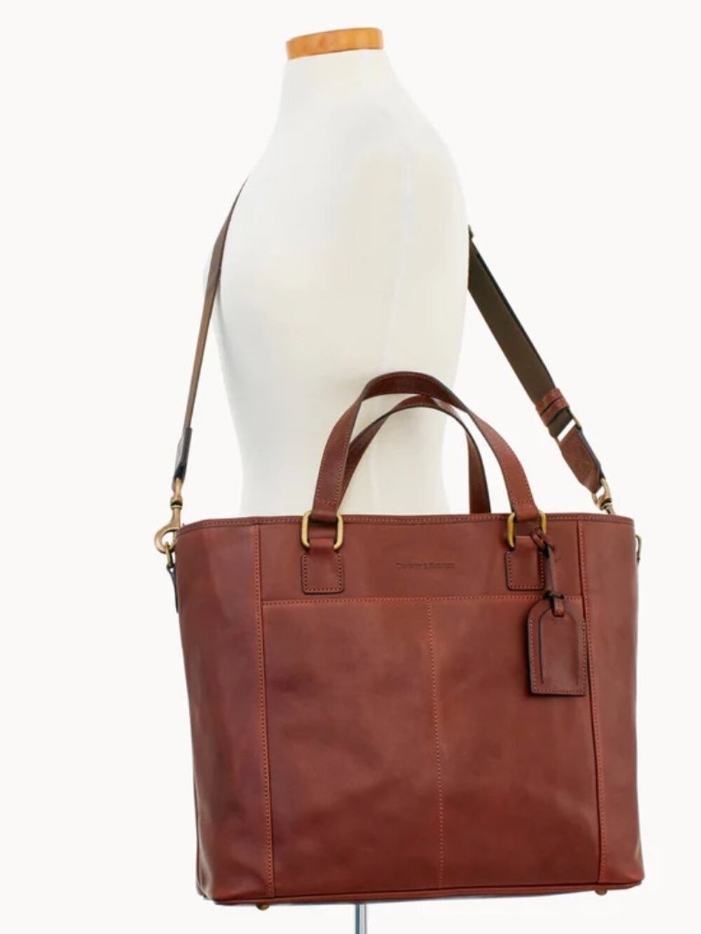 NWT Dooney & Bourke Florentine Newport Tote in Chesnut - Picture 2 of 6